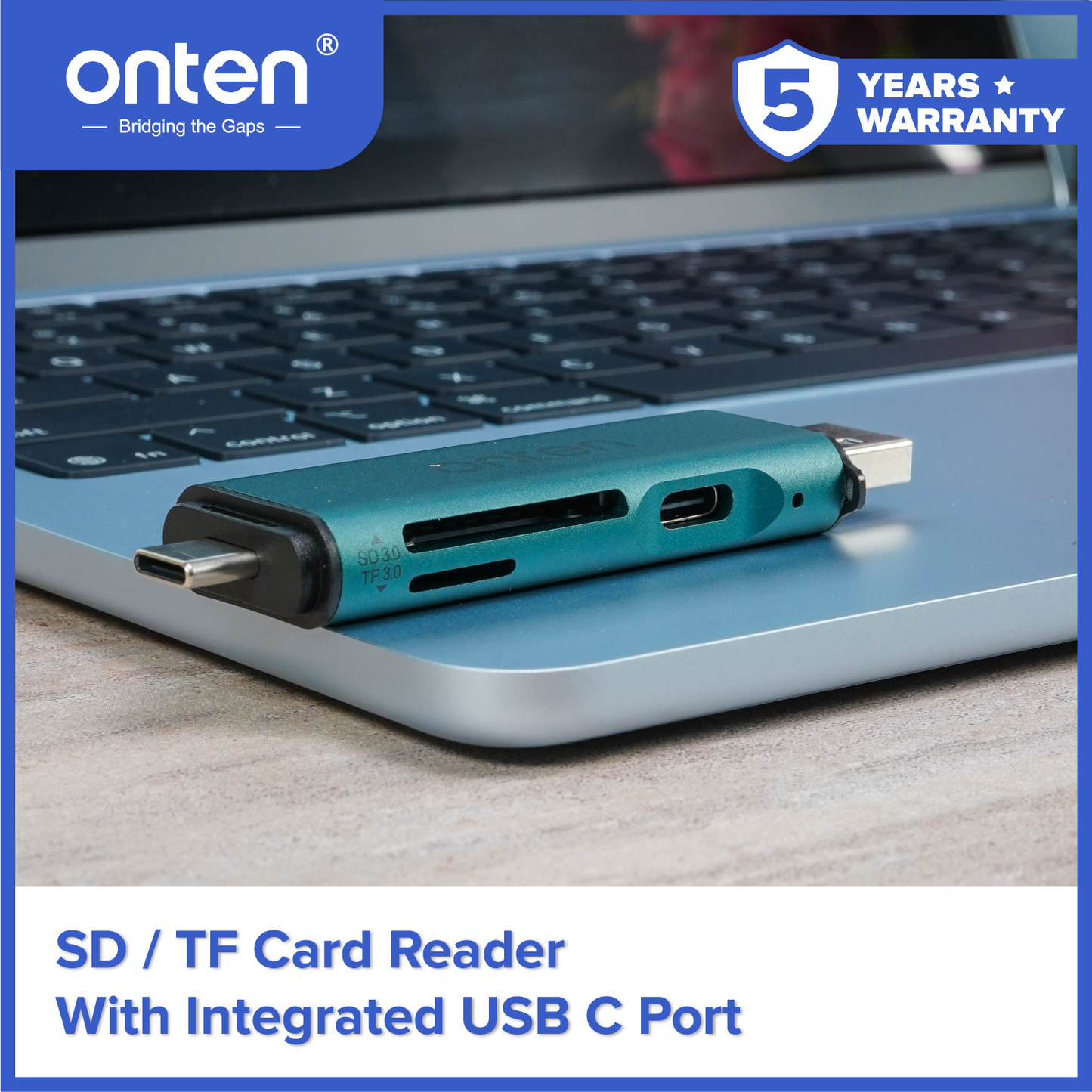 Onten Card Reader Dual USB-C+USB-A Micro SD/TF + USB C OTN-CR538S