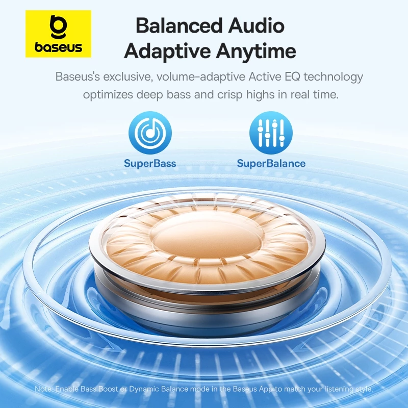 Baseus Bass BP1 Pro ANC Wireless Earphone Bluetooth 6.0 -50dB IP55 Waterproof