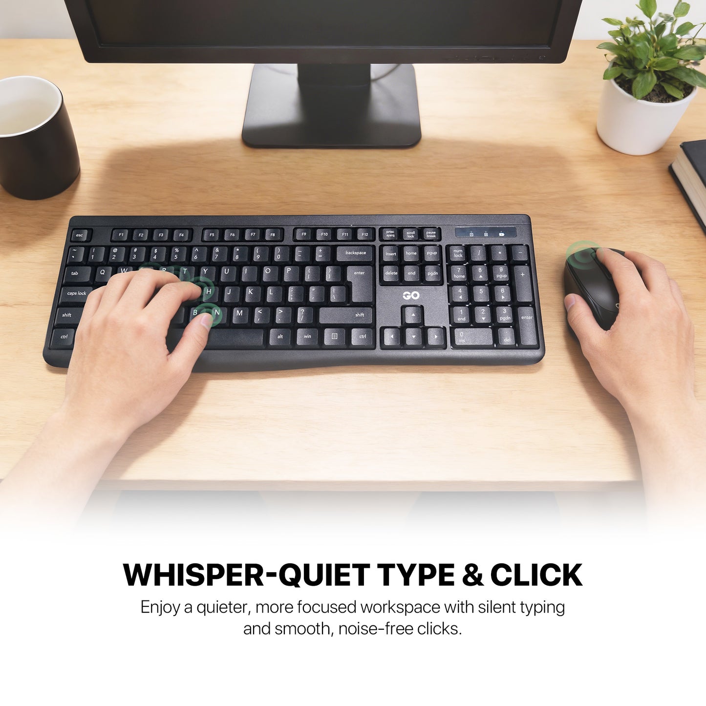 Fantech WK900 GO Wireless Combo Keyboard dan Mouse Silent Key Full Size 104 Keys