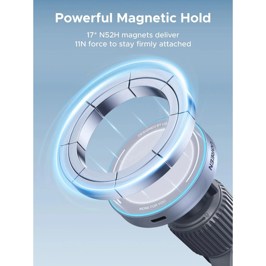 Ugreen Car Wireless Charger MagFlow Magnetic Qi2 Wireless Fast Charging 25W 55967