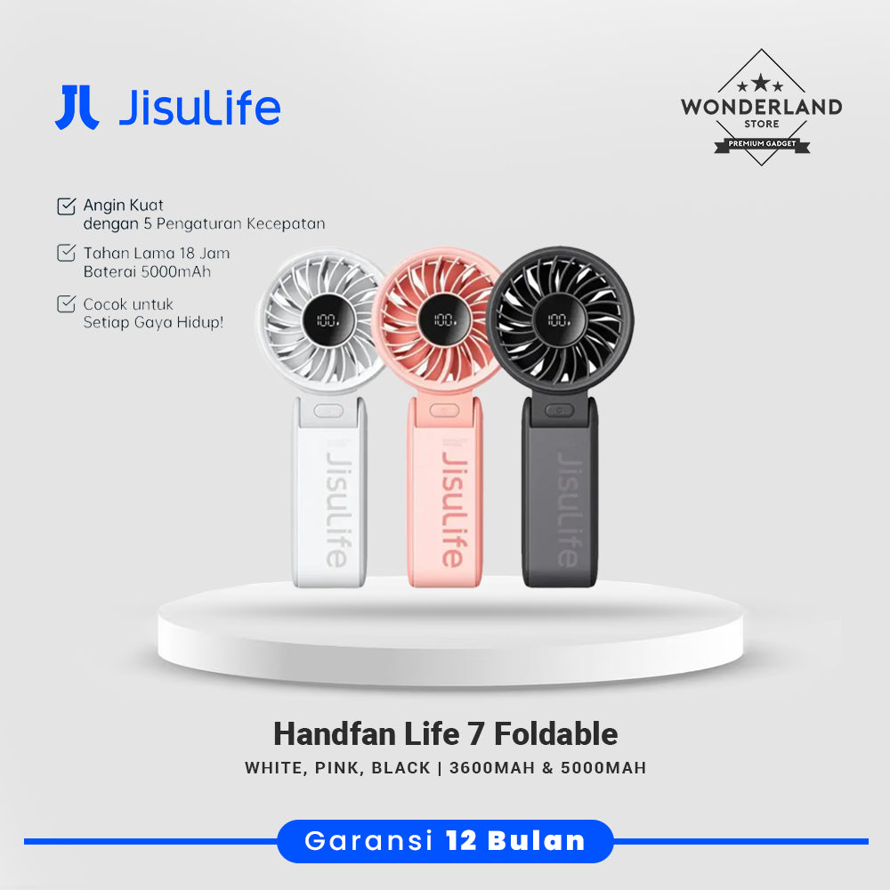Jisulife Handfan Life 7 Life7 Fold 5S 3600mAh 5000mAh Foldable Portable 5 Speeds