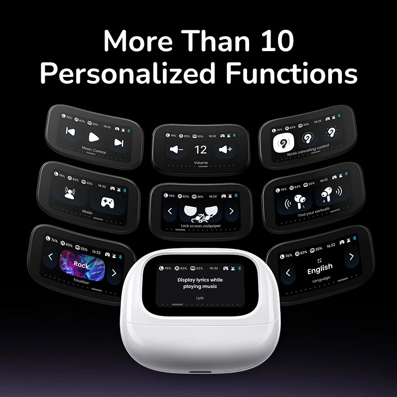 Ugreen HiTune T6 Magic EchoBuds TWS Earphone Wireless Bluetooth 5.4 ANC with Fun Smart Display LDAC HiRes