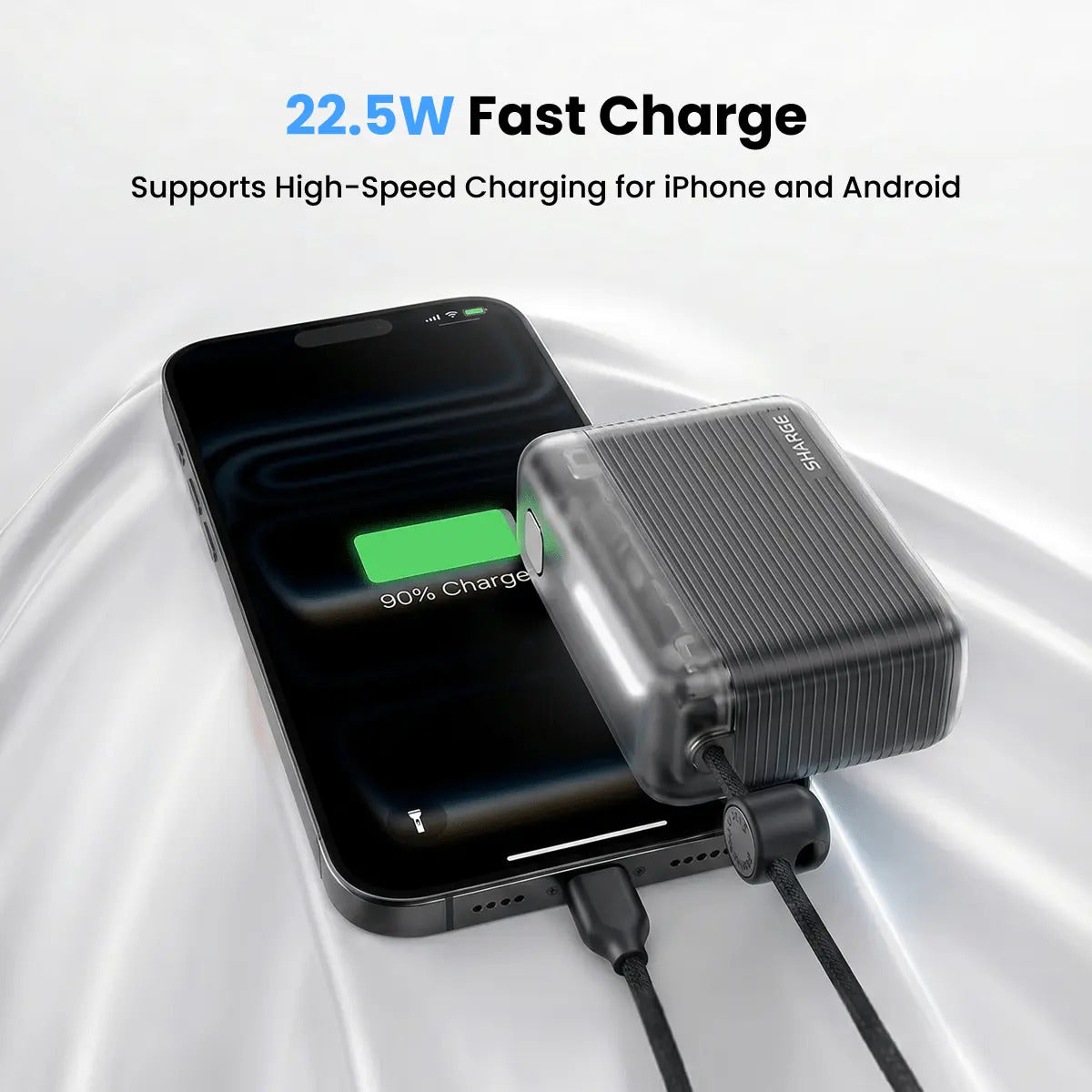 Sharge Flow 2 Powerbank 22.5W 10000mAh PD Built in Cable Fast Charging