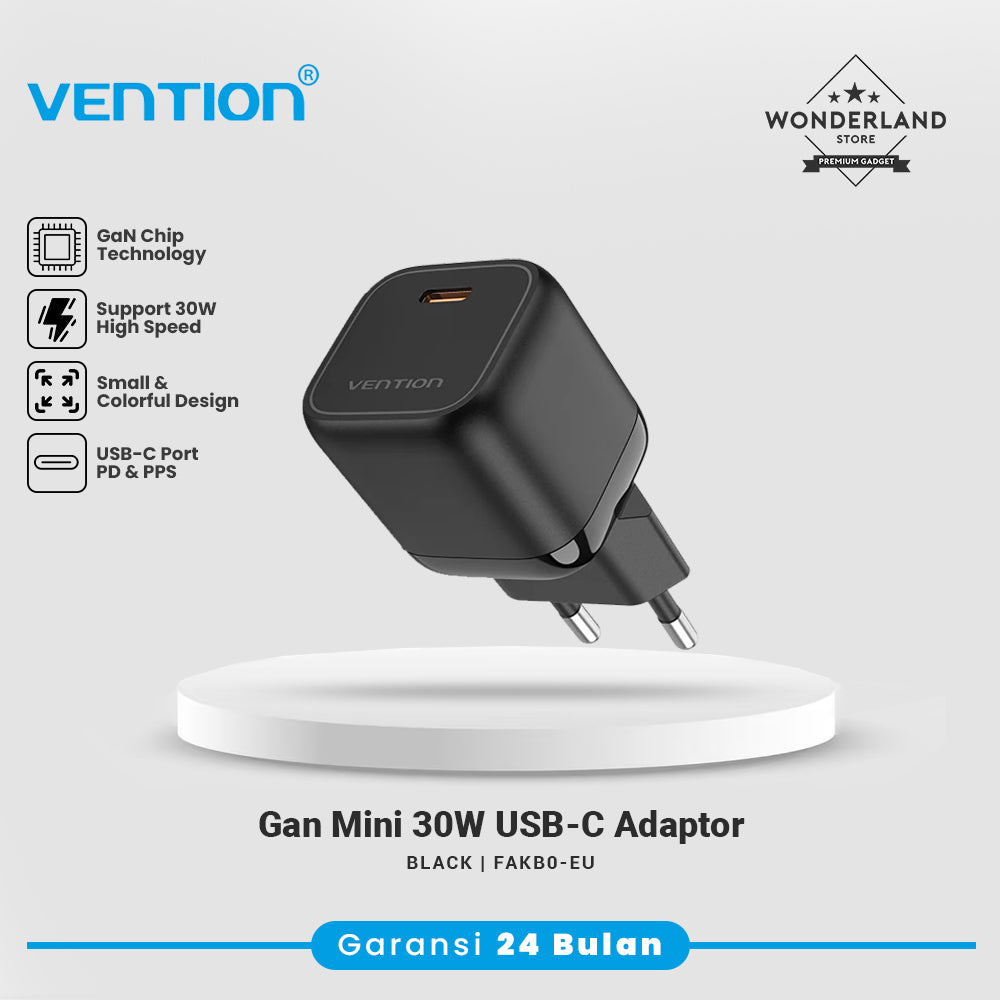 Vention GaN Mini 30W Fast Charger Adapter Super PD Power Delivery Quick Charge