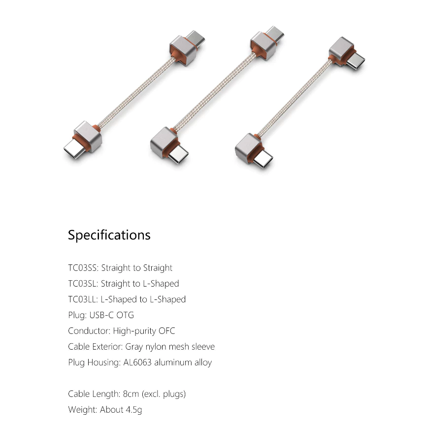 DDHiFi TC03SS / TC03SL / TC03LL USB-C OTG Audio Decoding Cable USB-C to USB-C