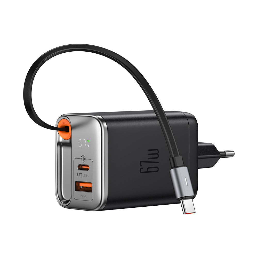 Mcdodo Adaptor 35W 67W with Retractable USB-C Cable + USB-A Port