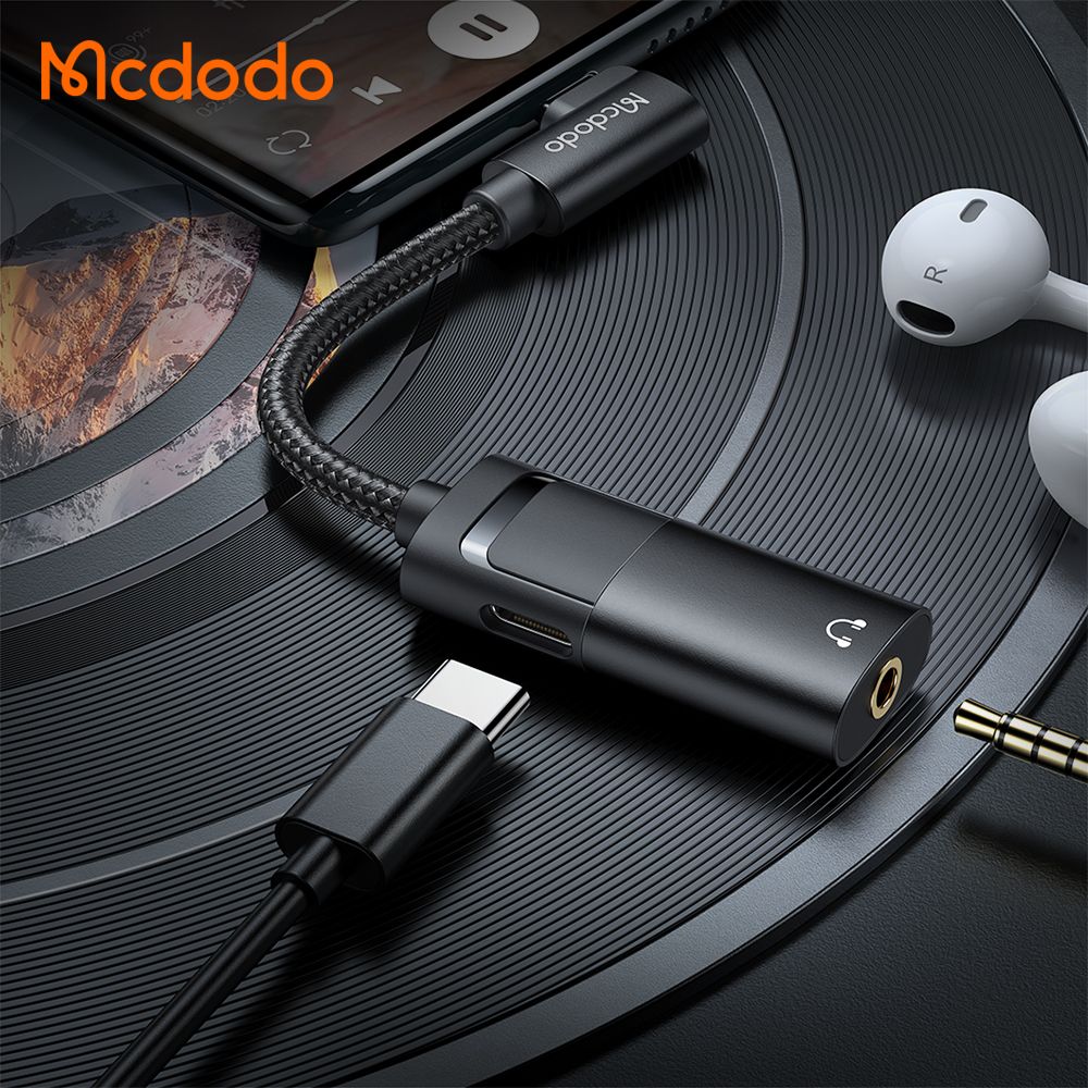 Mcdodo Spliter USB-C to USB-C + Jack 3.5 60W PD AUX Port Cable CA-1880