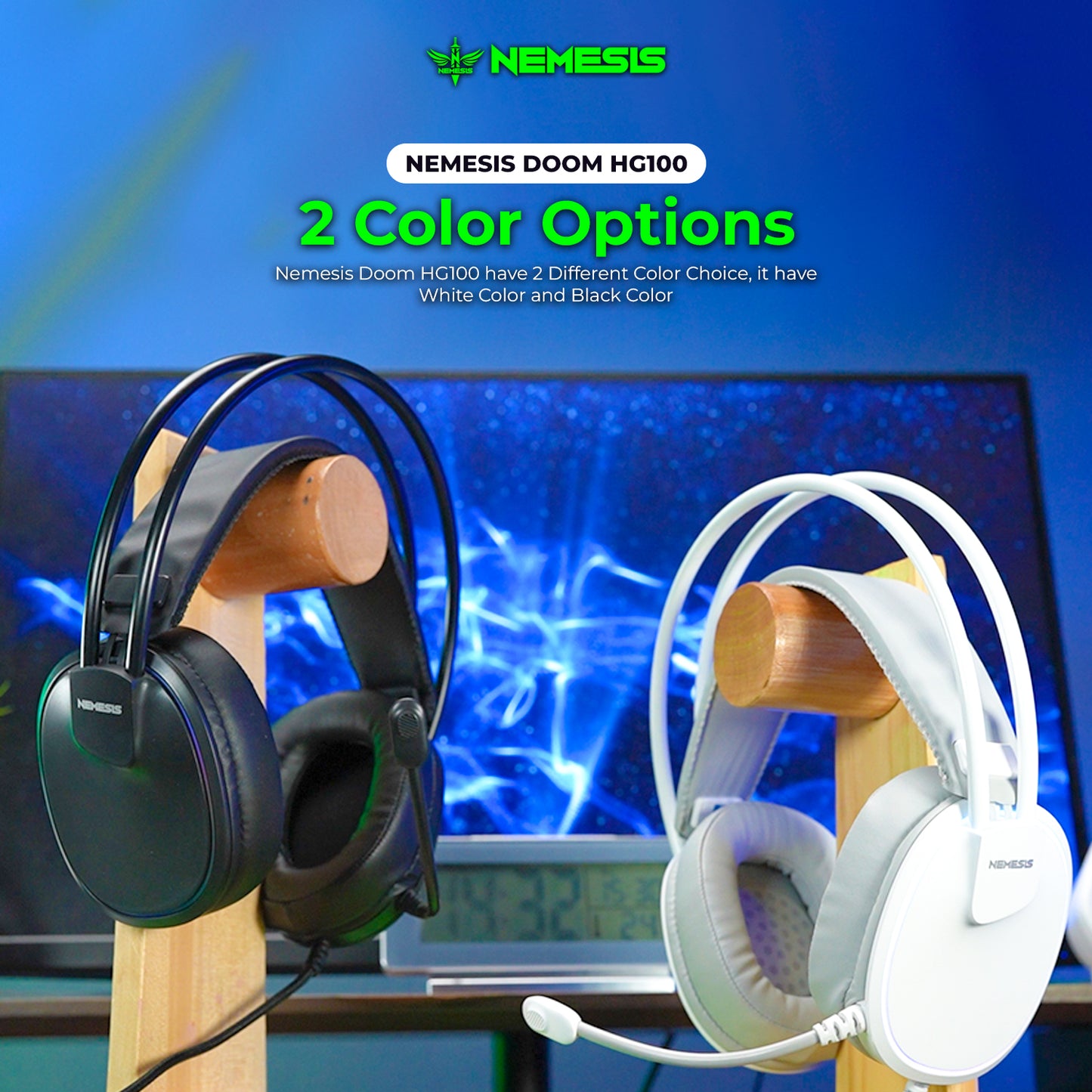 Nemesis DOOM HG100 Headset Gaming 7.1 Virtual Surround RGB Ultra-Lightweight with Microphone