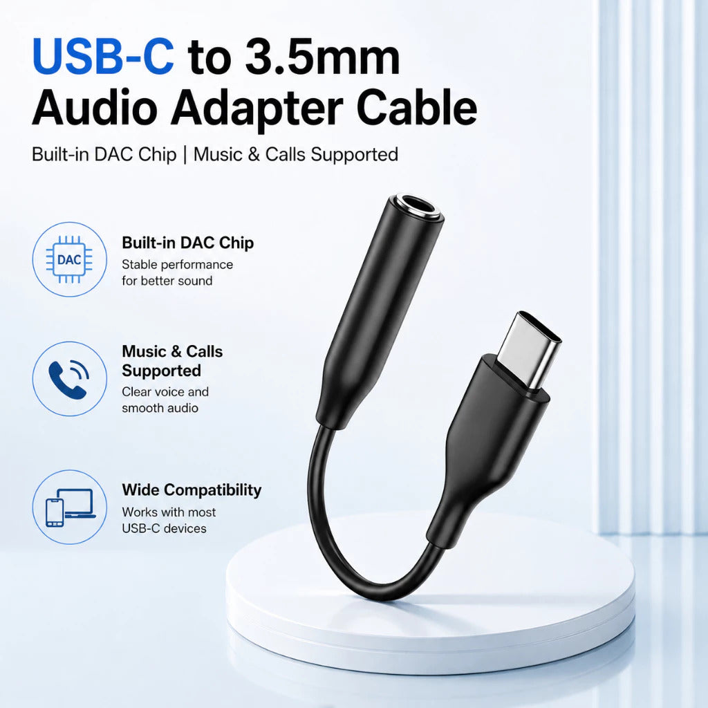 OnPrime Converter USB-C to Jack 3.5mm DAC Hi Res Audio Low Noise Open Mic 12201