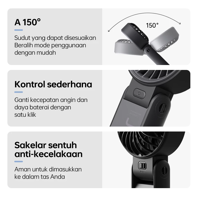 Jisulife Handfan Life 7 Life7 Fold 5S 3600mAh 5000mAh Foldable Portable 5 Speeds