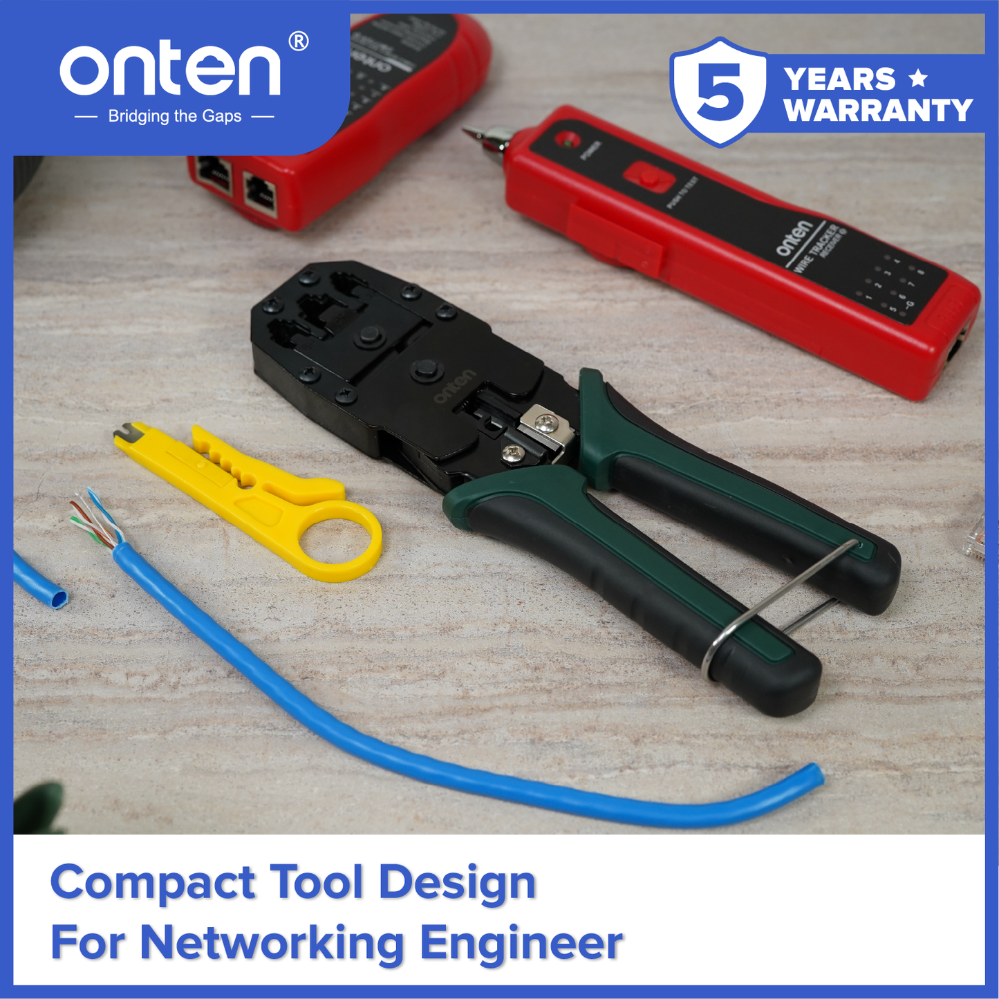 Onten Tang Crimping Tool 3in1 4P 6P 8P RJ45 RJ11 RJ22 / Ethernet Crimper OTN-E993
