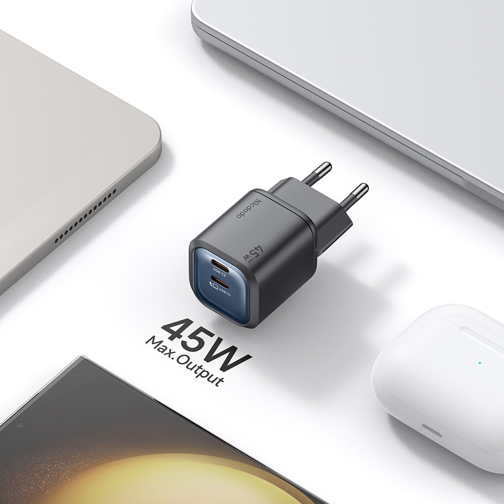 Mcdodo Adaptor GaN Charger Mini 45W USB-C SFC2.0 PPS2.0 Super Fast Charging PD