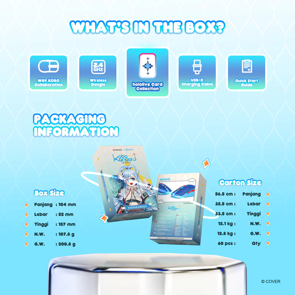 Fantech x Kobo Kanaeru Hololive Exclusive Limited Edition Mouse Gaming Wireless Kanata WG9