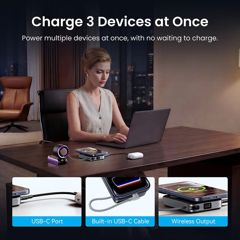 Vention CCC Powerbank Wireless 35W Magnetic Qi2 Powerbank 10000mAh 35W PD PPS LED Display